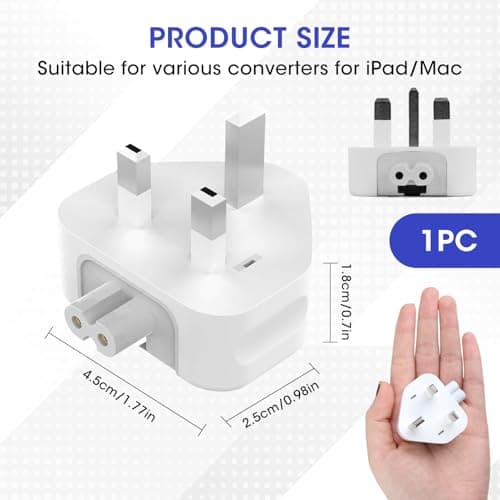 UK AC Power Adapter 3Pin Plug Replacement for MacBook iPad iPhone Charger — view 2