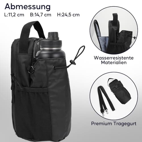 Magnetic Gym Bag Water Bottle Holder Carrier with Strap & Phone Pockets — view 6