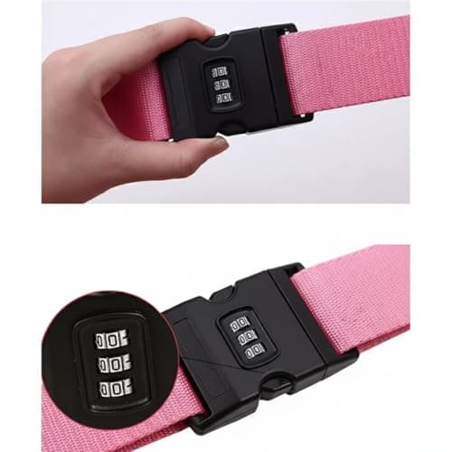 Personalised Luggage Strap Suitcase Embroidered/Printed Safe Luggage Belt with Combination Lock — view 3