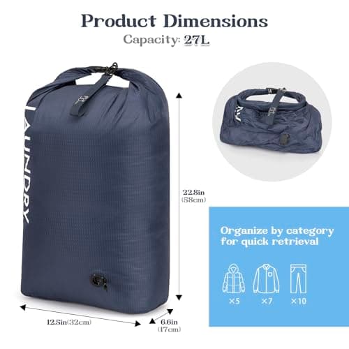 CANBOX Travel Laundry Bag, Vacuum Compression Dirty Clothes Travel Bag — view 2