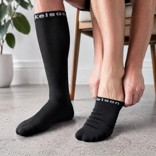 2 Pairs Compression Socks for Women and Men, 20-30 mmHg Flight Socks — view 6