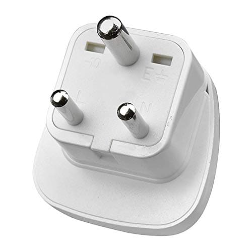TEC UK - 2 X UK to India Travel Adapter, 3 Pin Prong Plugs for Visitor from UK, Europe, USA, Australia to India (PACK OF 2) White — view 2