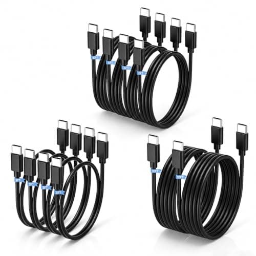 USB C to USB C Cable, 60W Type C Fast Charger Cable 10Pack (3/3/6/6/10FT)*2