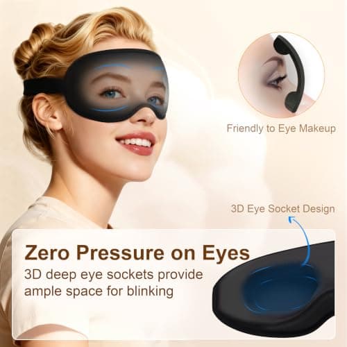 Gritin 100% Blackout Sleep Eye Masks for Women&Men, Side Sleepers Friendly — view 3