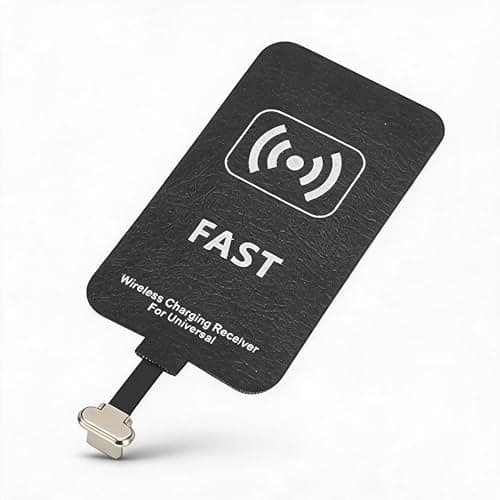 10W Wireless Charging Receiver, Type C Wireless Charger Adapter Chip for Mobile Phones, Foldable Plug & Leather Metal Guard, 85%+ Efficiency, Plug and Play