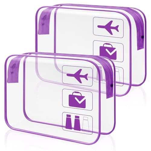Clear Travel Toiletries Bag 2 Pack TSA Approved Airport Security Liquid Bag