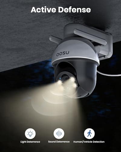 aosu 3K Security Camera Outdoor Wireless, 360° PTZ Full Coverage View — view 5