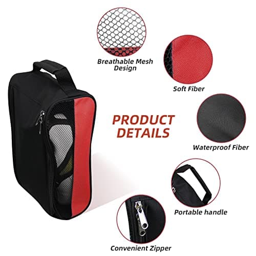 Portable Golf Shoe Bag Outdoor Travel Zippered Waterproof&Breathable Carrier Bags for Men and Women — view 4