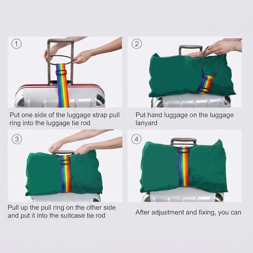 Luggage Connector Straps, Luggage Straps, 6 Pcs Suitcase Strap with Elastic Adjustable,Suggage Belt Over Handle for Add a Bag, Portable Travel Suitcase Accessory — view 5