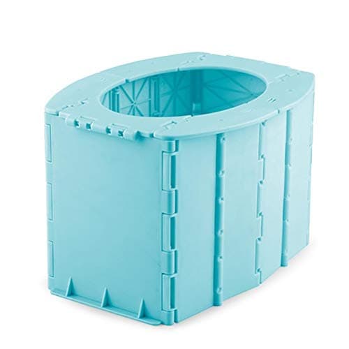 Eleage Folding Commode Toilet Seat Self‑Contained Car Travel Toilet for Kids (Sky-Blue)
