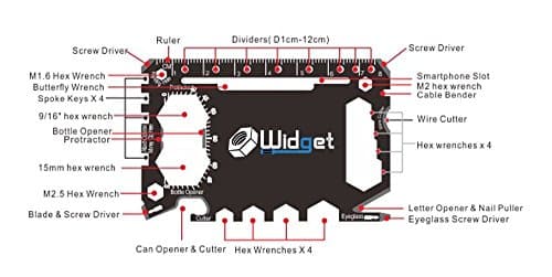 Multi Purpose Survival Pocket Tool - 43 in 1 - Credit Card Wallet Size Multitool (Black) — view 3