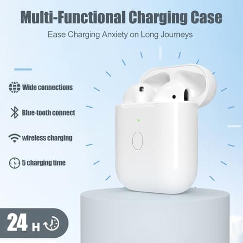 AIRCASES Wireless Charging Case Only for Air Pods 1st 2nd gen, Charger Case Compatible with Air Pods 1/2 Gen Replacement Charger Cases, Support Bluetooth Pairing& Sync Button, Earbuds Not Included — view 3