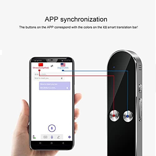 KGFDSGDS Smart Instant Language Translator Device, Portable Two-Way Voice Interpreter, 68+ Languages Smart Translations in Real Time, for Travel Shopping Business,Silver Hello — view 2