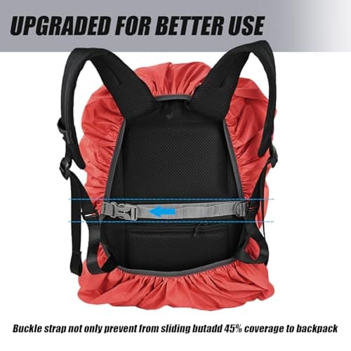 LICQIC Waterproof Rain Cover for Backpack, S (30-40L), Red — view 2