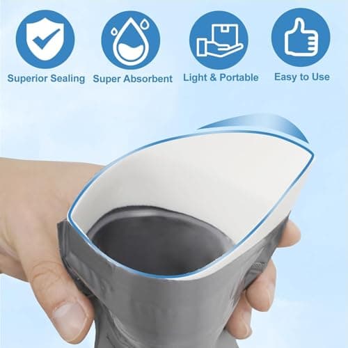 yunfeen 6 PCS Disposable Urine Bags, 700ml Emergency Camping Pee Bags, Emergency Mini Toilet Bags, Urine Bags for Men, for Men Women Kids Children Patient, Camping Travel and Traffic Jam — view 6