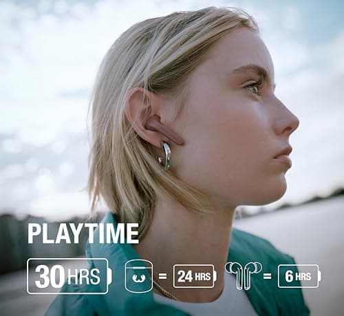 Fresh 'n Rebel Twins Fuse True Wireless In-Ear Bluetooth Headphones with Tip Voice Assistant, Touch Control and Built-in Microphone, 30 Hours Playtime (Safari Red) — view 2