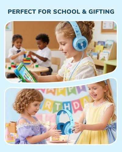 iClever Kids Headphones Wired 3.5mm, Boys Girls Headphones for Kids — view 5