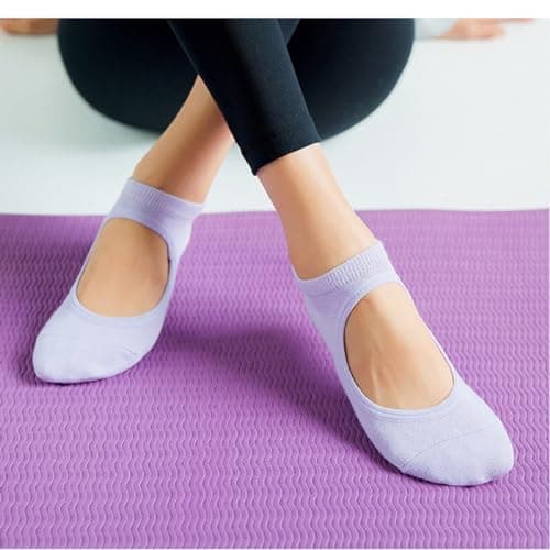 oasymala Cotton Yoga Socks with Non-Slip Grips - Ideal for Yoga, Pilates, and More - One Size Fits Most (UK, Alpha, One Size, Regular, Short, Turquoise) — view 4