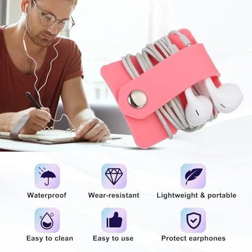 sourcing map 2pcs Earbuds Holder Case, Earphone Wrap Headphone Case — view 3