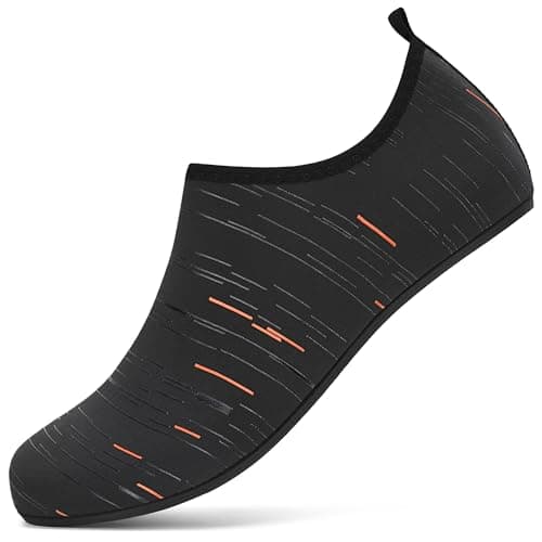 sportvibe Water Shoes Beach Shoes Women Men Barefoot Lightweight Aqua Quick Dry Breathable Swim for Surfing Running Driving Pool Yoga (Black Orange,7.5 UK/41 EU)