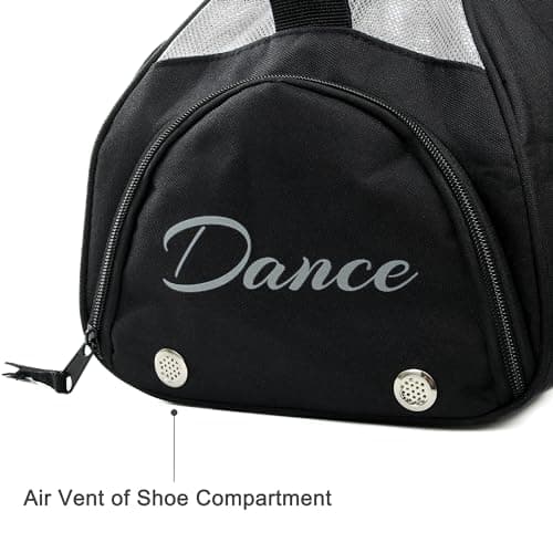 kilofly Girl's Ballet Dance Sports Gym Duffel Bag Travel Carry On + Handy Pouch, Silver, 18.9 inch — view 5