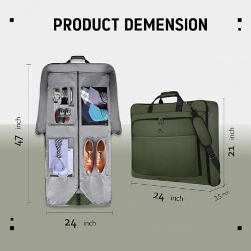 MATEIN Suit Carrier for Men, Travel Garment Bags with Strap for Business — view 5