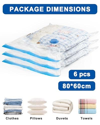 Acual Vacuum Storage Bags, 6 Pack Large Space Saver Bags 80 x 60cm — view 3