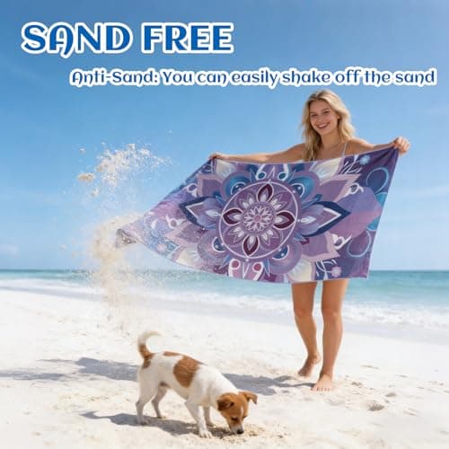 Anavasi 2 Pack Microfibre Beach Towels for Adults, 180 x 90 cm with Net Bag — view 5