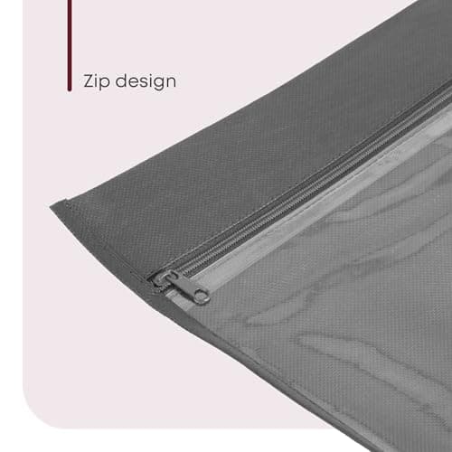 Fineway 20 Pack Saree Storage Bags with Zip – Space saving Clear Zip Bag, Clothes Bag Organiser for Sarees, Dresses & Clothes – Moisture-Resistant Saree Bags Clothing Storage (Grey, 42x35cm) — view 4