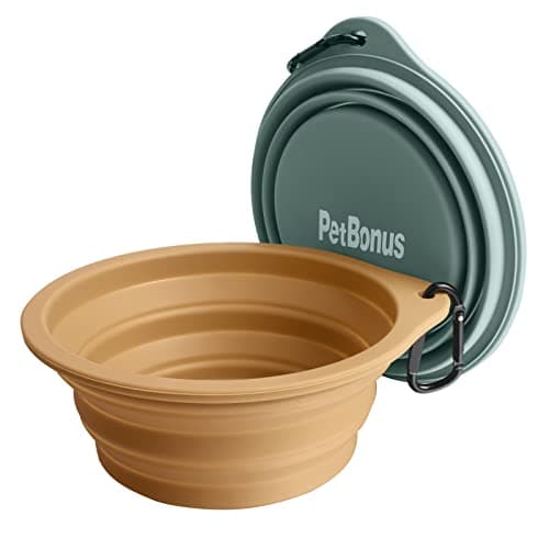PetBonus 2-Pack Collapsible Dog Bowls, Portable Travel Dog Water Food Bowls — view 2