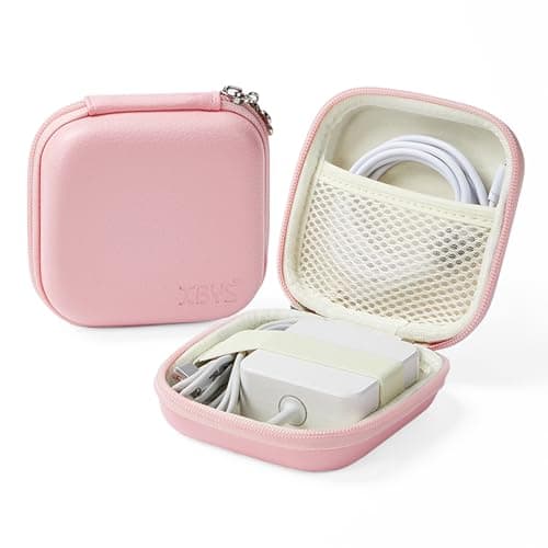 Linpr Portable Charger Case, Tech Electronic Organizer Bag, Pink,M