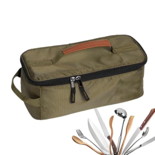 Camping Cookware Storage Bag 7.48inch Camping Utensils Storage Bag with Comfortable Handle For Picnic Barbecue Tableware Plates Pots Pans Pack Travel Carrier Crate