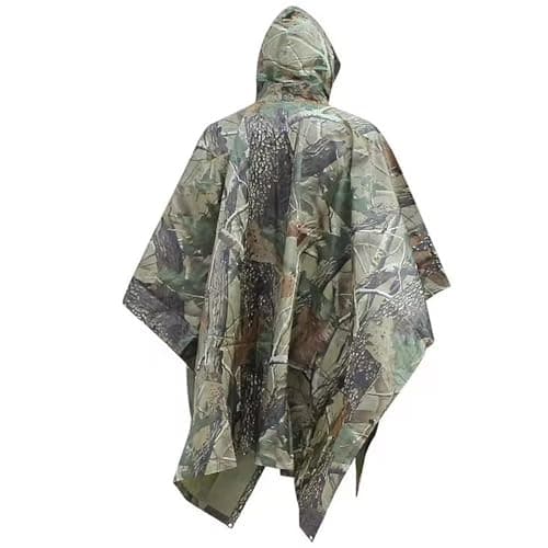 TRIXES Camouflage Waterproof Rain Poncho, Lightweight for Adults - Hiking, Festivals, Travelling and More — view 2