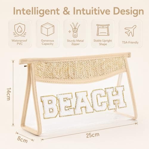 Clear Makeup Bag Waterproof Beach Bag Summer Travel Pouch for Women — view 2