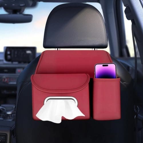 Car Back Seat Organizer Headrest Storage with Tissue Box Cup Holder — view 3