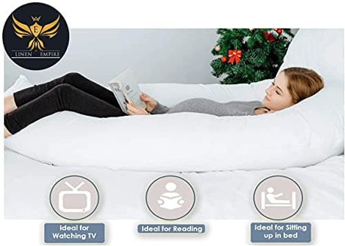 Linen Empire 12ft U Shaped Comfort Pregnancy Support Pillow Cuddle Pillow Full Body Pillow Long Pillow for Sleeping, Maternity Support — view 4