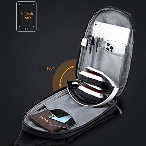 Magnetic Closure Pockets Large Casual Genuine Multifunctional Cowhide Leather Vest Motorcycle Biker Leather Bag Paper Carry Bags, black, standard size, duffel backpacks — view 2