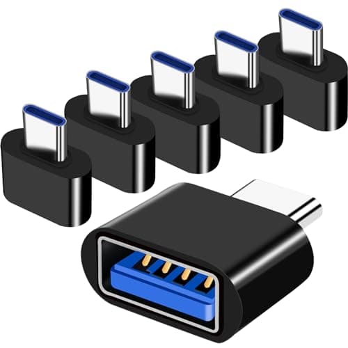 YRIKE USB C to USB A Adapter (Pack of 6), High Speed Data Transfer, Compatible with MacBook Pro, Samsung Galaxy, Huawei and Other C-type Devices