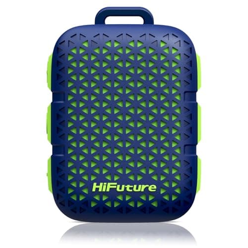 HiFuture Pocket S Bluetooth Speaker | 5.4 Wireless Speaker - IPX7 Waterproof Speaker with Type-C Charging | Portable Speaker with Built in Magnetic Clip - 5W Output with 8 Hours Playtime (Blue)