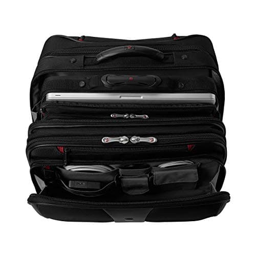 Wenger 600662 Patriot 17 Inch 2-Piece Business Wheeled Laptop Briefcase, Padded Laptop Compartment with Matching 15.4 Inch Laptop Case in Black (25 Litre) — view 3