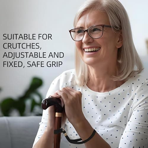 Bansusu 6Pcs Walking Stick Wrist Strap, Black Nylon Cane Hanging Rope — view 5