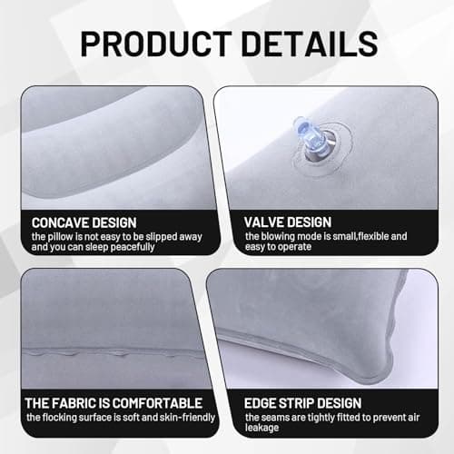 Leogony 6 Pcs Inflatable Pillow for Travel, Portable Blow up Pillows for Camping Picnic Beach Sunbathin — view 3