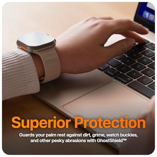 UPPERCASE GhostShield Premium Palm Rest Protector Skin Cover Set, Scratches and Wear Protection, Compatible with MacBook Pro 16" 2024 2023 2021 M4/M3/M2/M1 Pro/Max (Space Black) — view 2