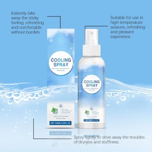 Ultimate Cooling Spray Extreme Weather Protection, Portable Outdoor Body Freshener, Lightweight Quick-Dry Fabric Mist, Instant Summer Sports Refresher, Non-Sticky Travel Size Cooler Gear (1pcs) — view 6