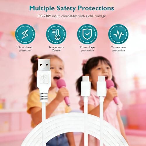Heblumin USB C Power Cord Compatible with Karaoke Machine 2 and Microphone — view 2