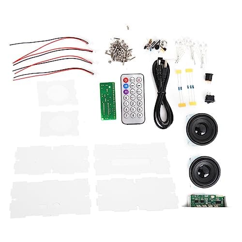 Stylebest DIY Bluetooth Speaker Box Kit Compact Voice Control Light High-Fidelity Sound Amplifier Set for Home and Outdoor Use Transparent Acrylic (Voice controlled running water lamp + Bluetooth)