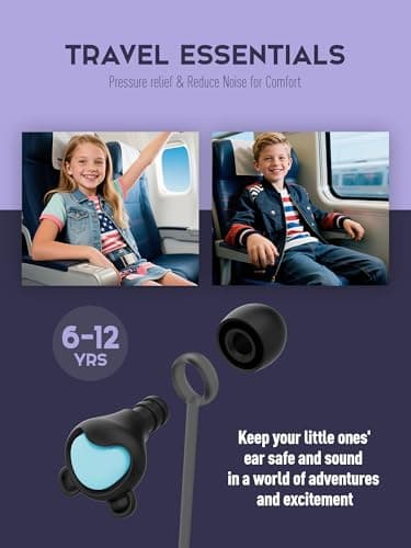 Kids Ear Plugs (6+yrs), Reusable Everyday Noise Reduction Earplugs for Focus, Travel, Socializing, Concerts, Events, Sensitivity, School, Playtime – Children Hearing Protection, 26 dB, 4 Sizes Tips — view 4