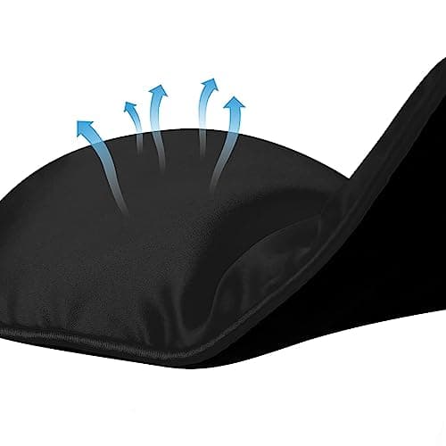 Amazon Basics Genuine Natural Mulberry Silk Eye Mask, Curved Sleep Mask with Adjustable Strap, Pack of 1, 21.5 x 11.2 cm, Black — view 6