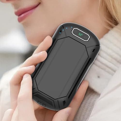 Hand Warmers Rechargeable 2 Pack, 6000mAh Portable Electric Pocket Hand Warmer Ultra-Thin Reusable Handwarmers with 3 Heat Levels for Outdoor/Indoor Winter Sports Gifts for Men, Women,Black — view 6