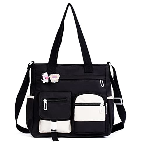 Phaoullzon - Kawaii Teenagers Crossbody Bag Nylon Crossbody Bag, Black (1), Large(could fit 14" laptop), Large (fits 14 inch laptop)